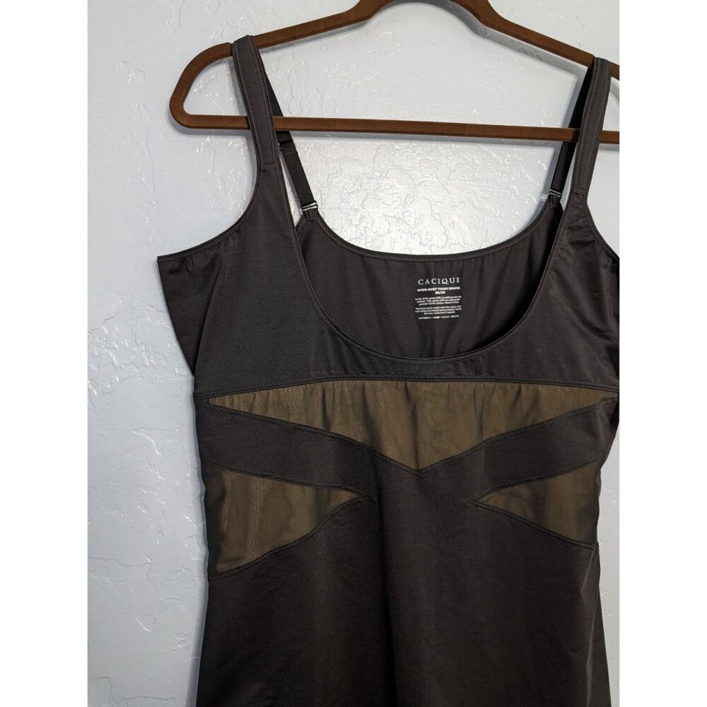 Cacique Open-Bust Thigh Shaper 26/28 Black Nylon Spandex Level 3 Max Contouring - Picture 3 of 16